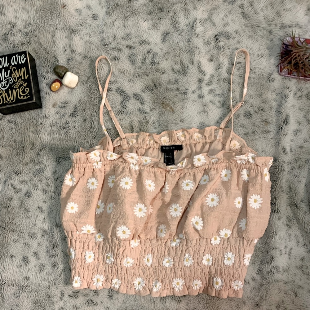 Forever21 | Ruched Spaghetti Strap Crop Top | Size L.